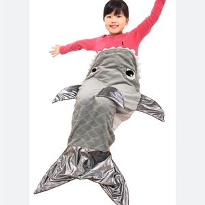 Shark tail snuggle velour blanket